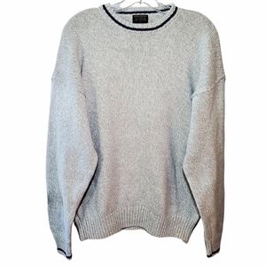 Brooks Brothers Classic Light Gray Heathered Knit Crewneck Sweater Size L